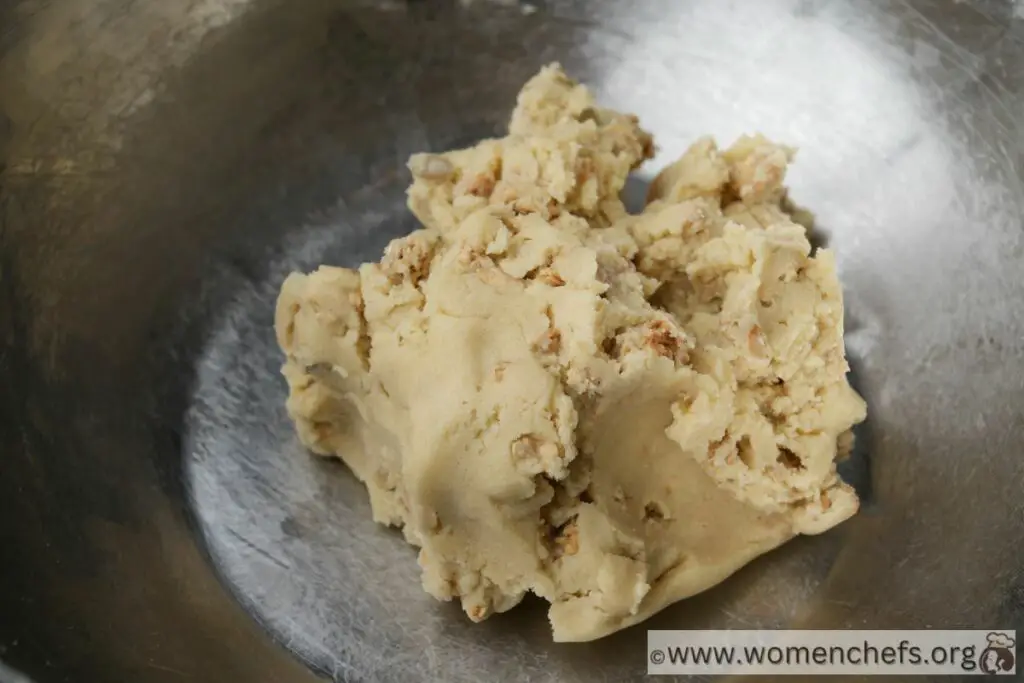 Dough mixed with granola for Ina Garten's raspberry bars