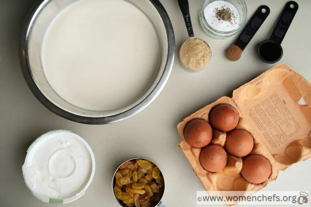 Ingredients ready for noodle kugel