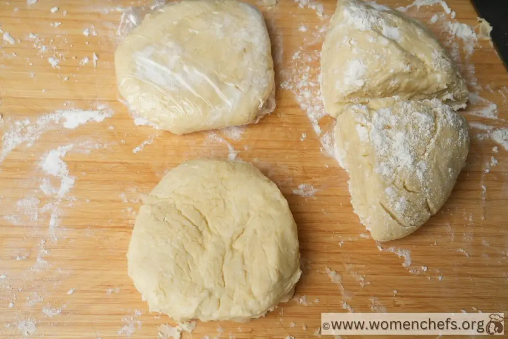 cut the dough into 4 quarters