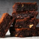 Ina Garten Outrageous Brownies stacked up