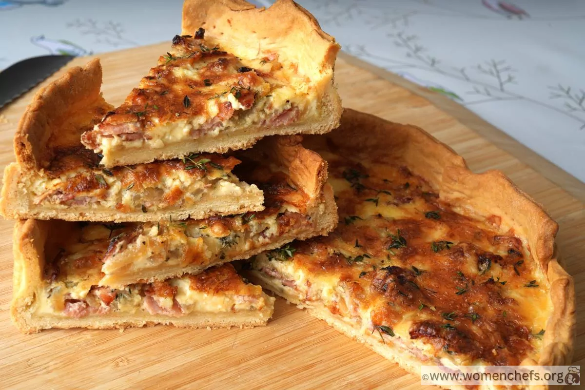 Stacked slices of Ina Garten quiche