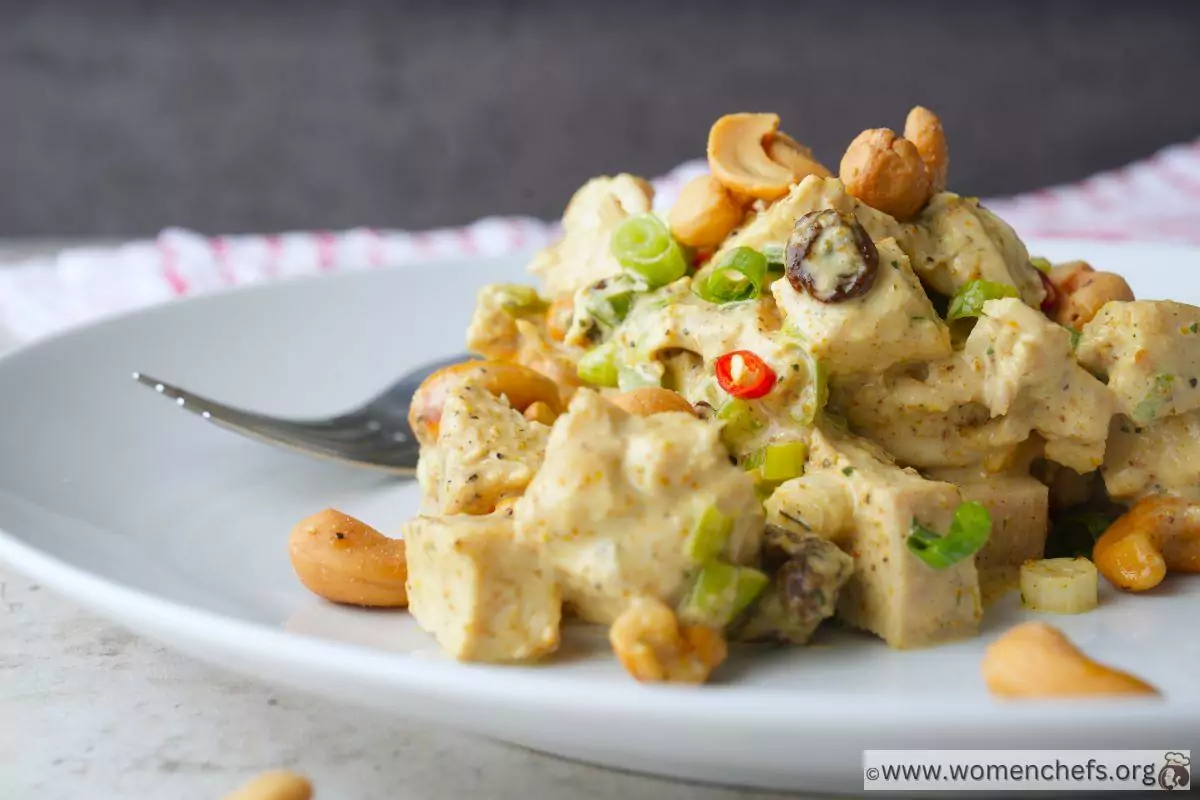 Ina Garten curry chicken salad on a plate